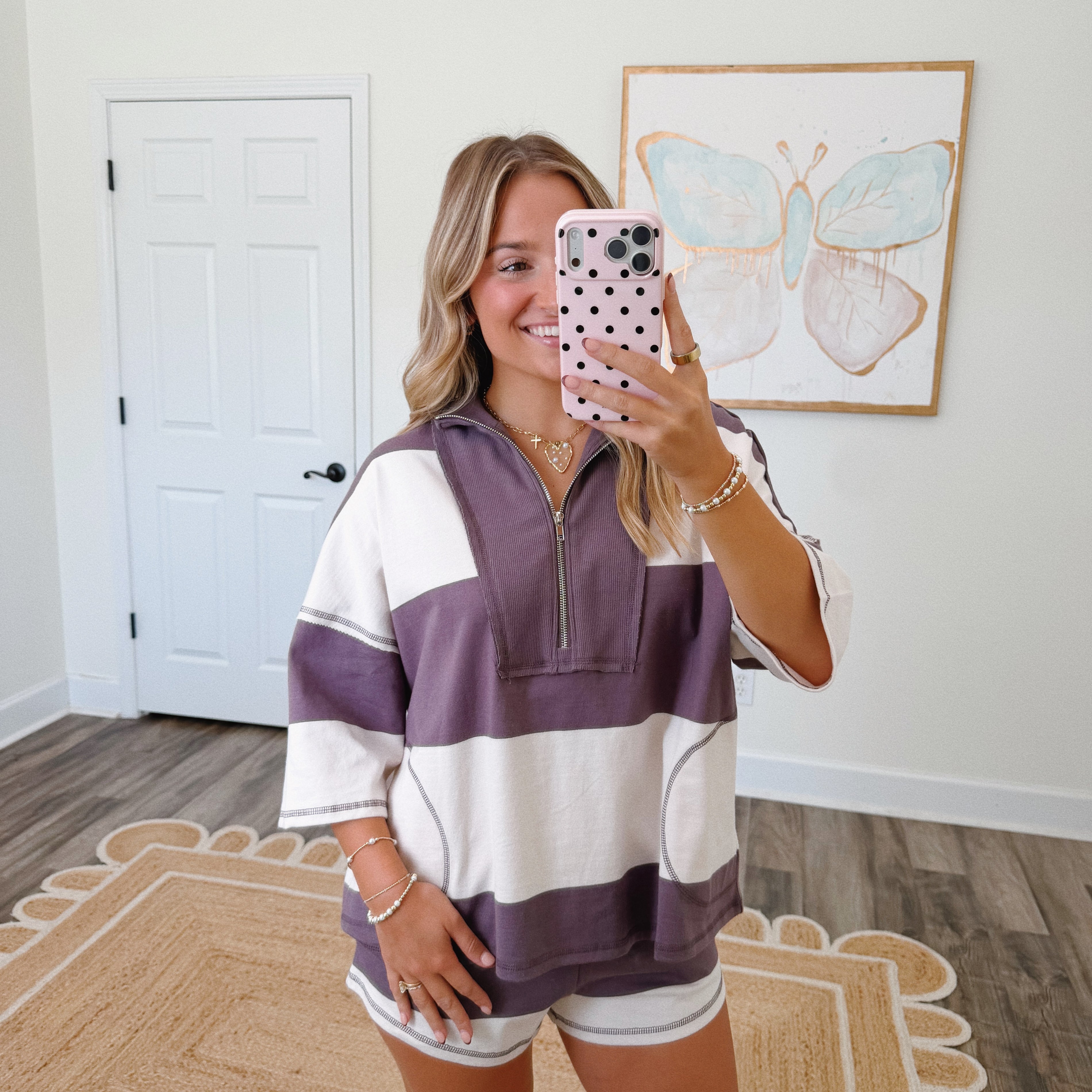 Varsity Stripe Short Set