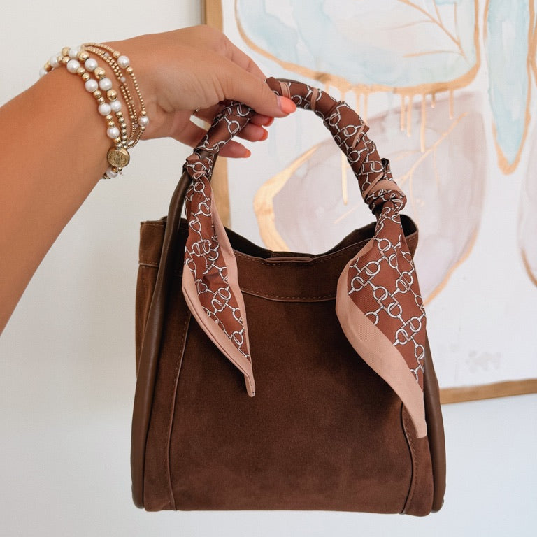 Gianna Suede Bag - Chocolate