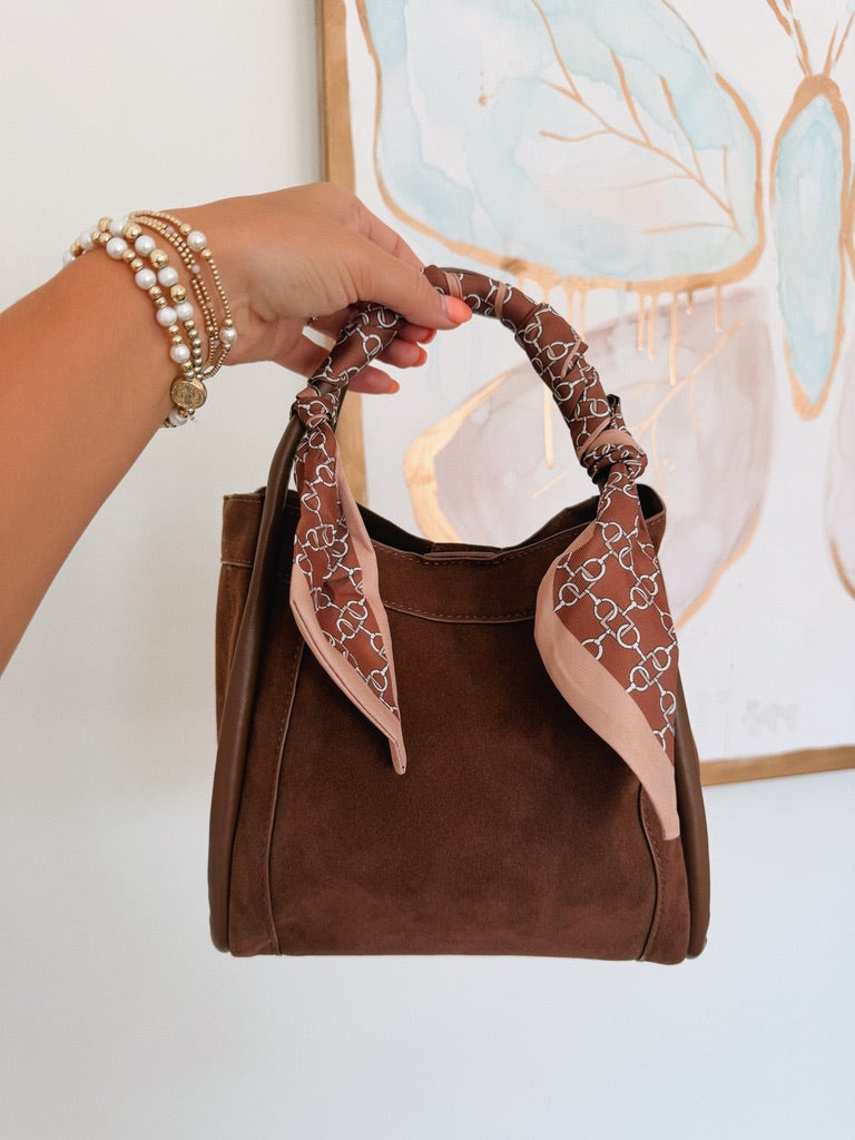 Gianna Suede Bag - Chocolate