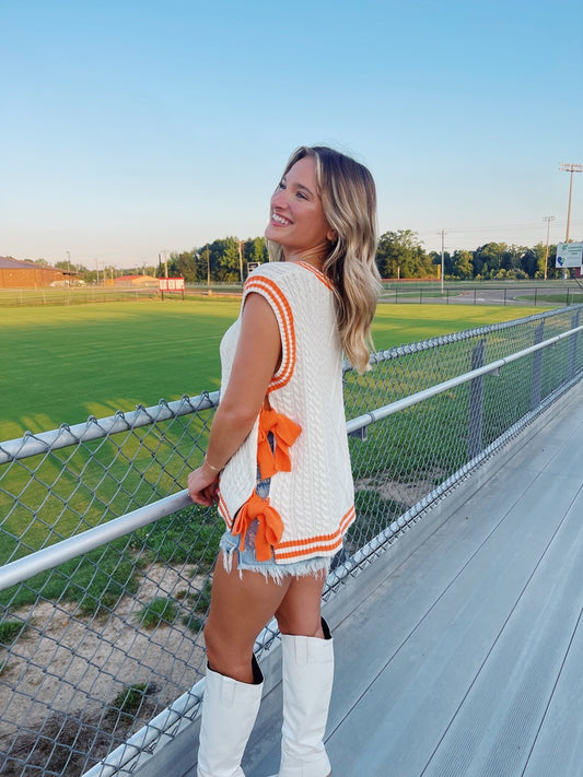 Varsity Knit Orange Vest