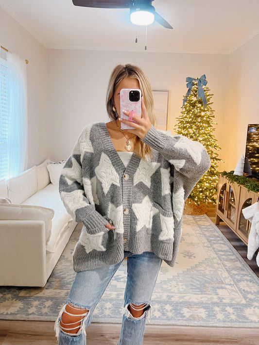 Oversized Stargzer Cardigan in Grey