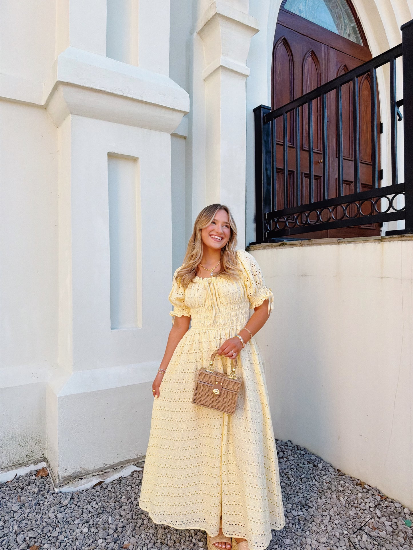 Yellow Eyelet Maxi