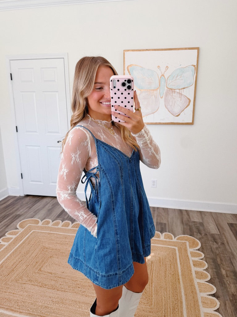 Take It Easy Denim Romper