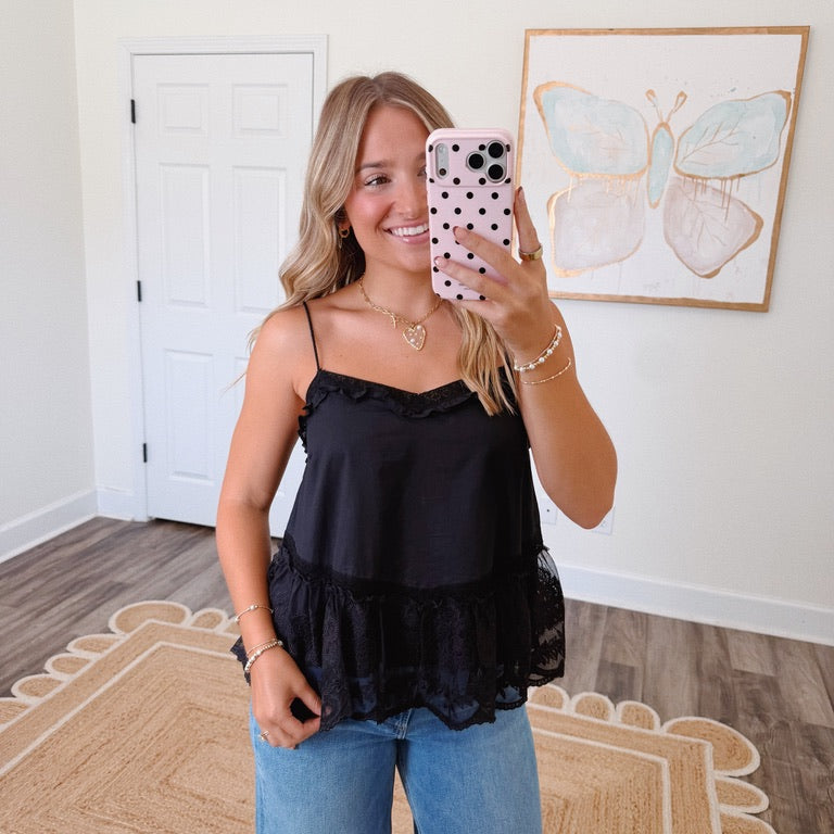 Ellie Lace Top - Black
