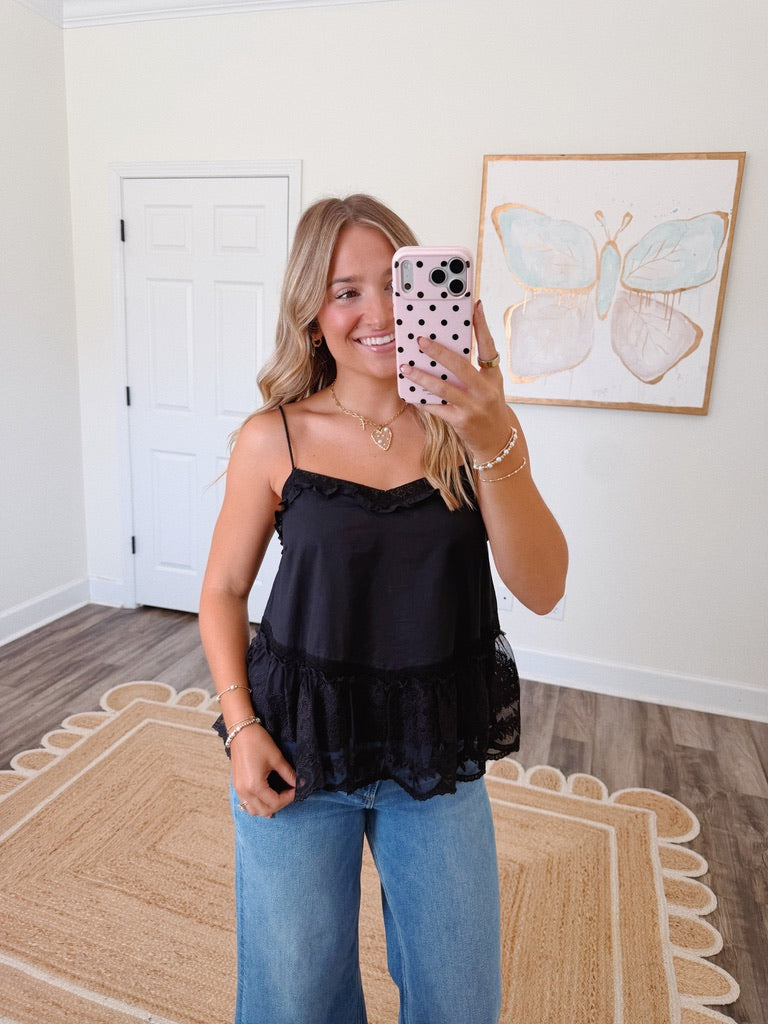 Ellie Lace Top - Black