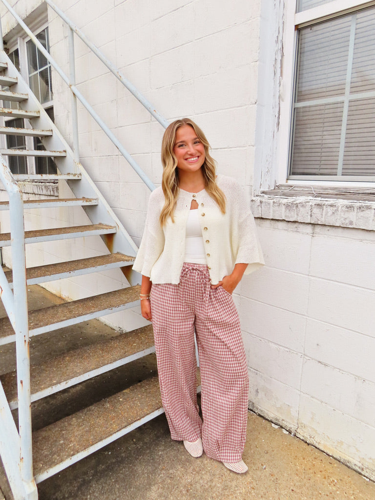 Gingham Track Pants