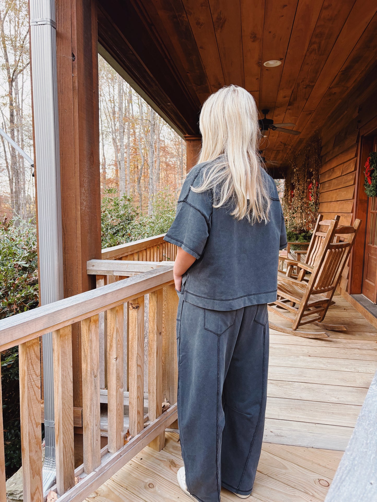 Charcoal Barrel Pants Set