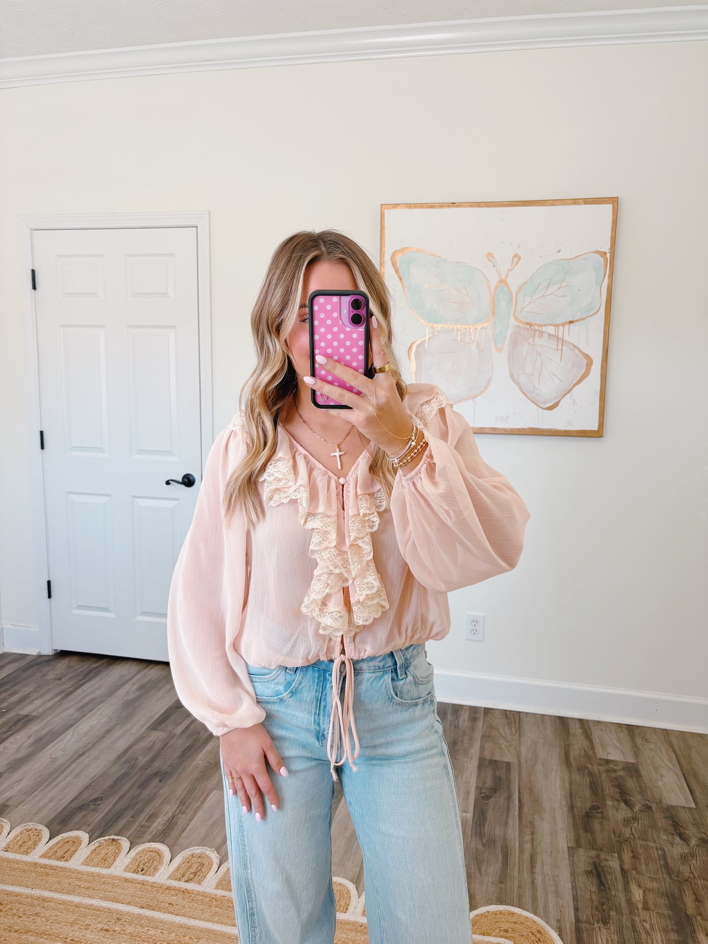 Forever After Lace and Ruffles Blouse