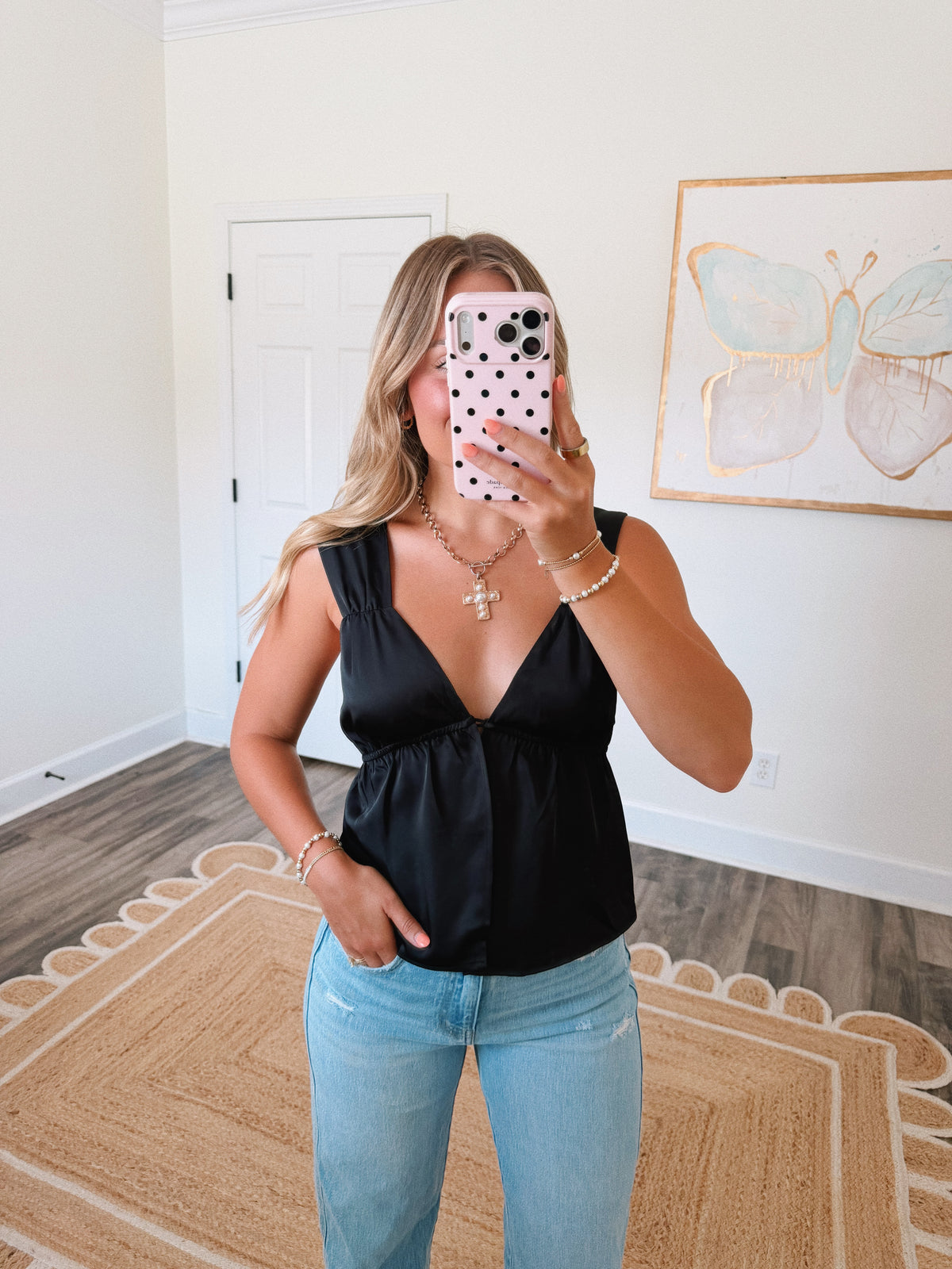 On The Town Satin Top