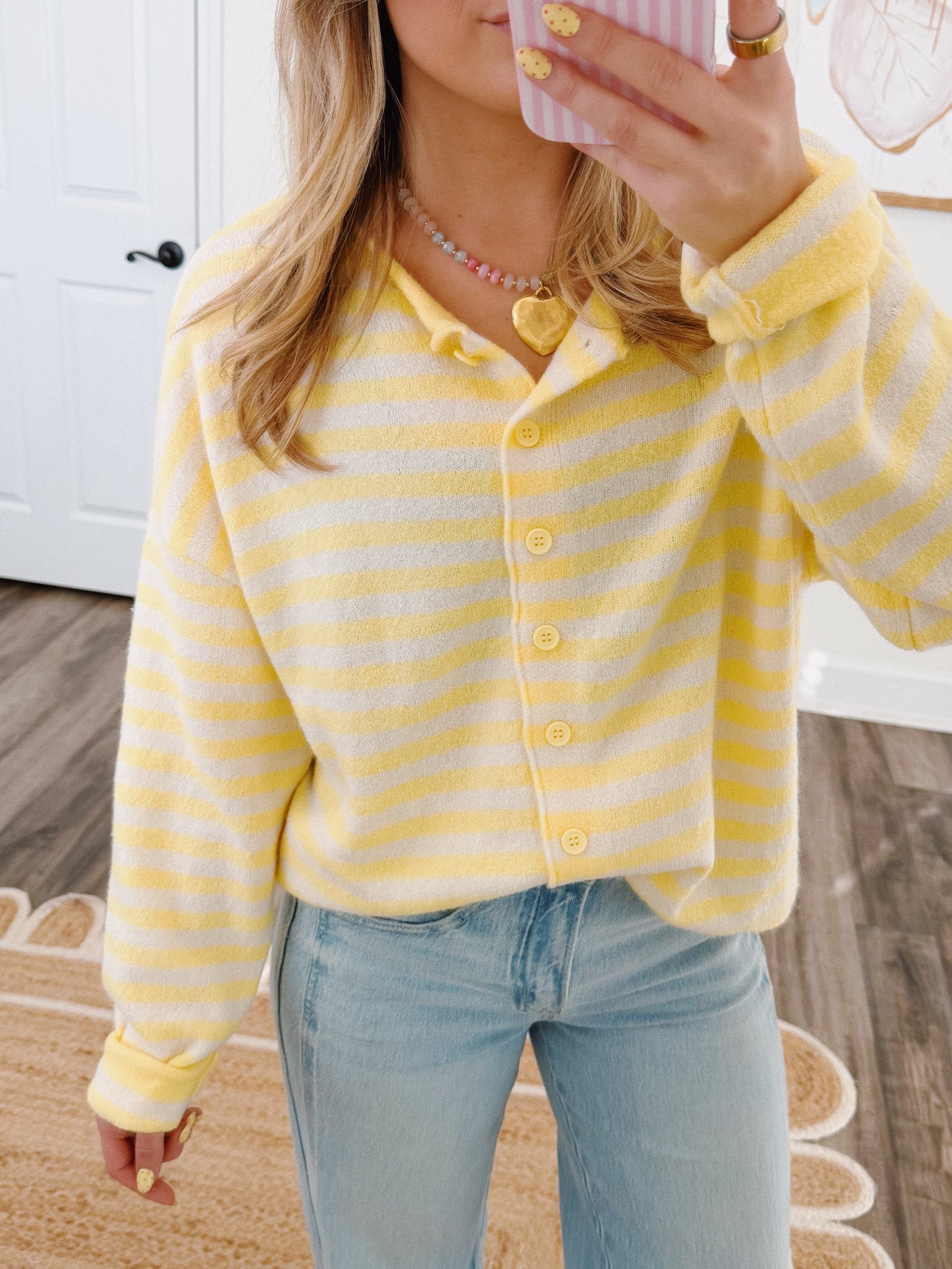 Lemon Striped Cardigan