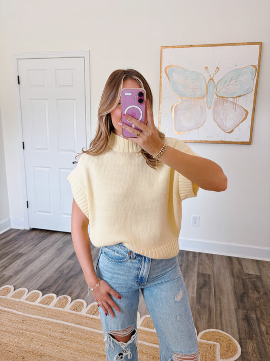 Butter Yellow Mockneck Sweater