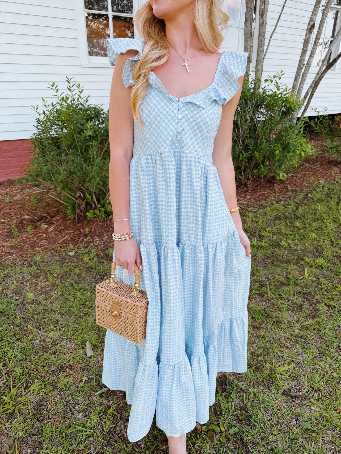 Gingham Hearts Maxi Dress