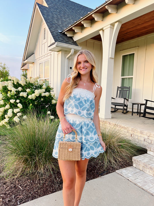 Meant To Be Blue Skirt Set