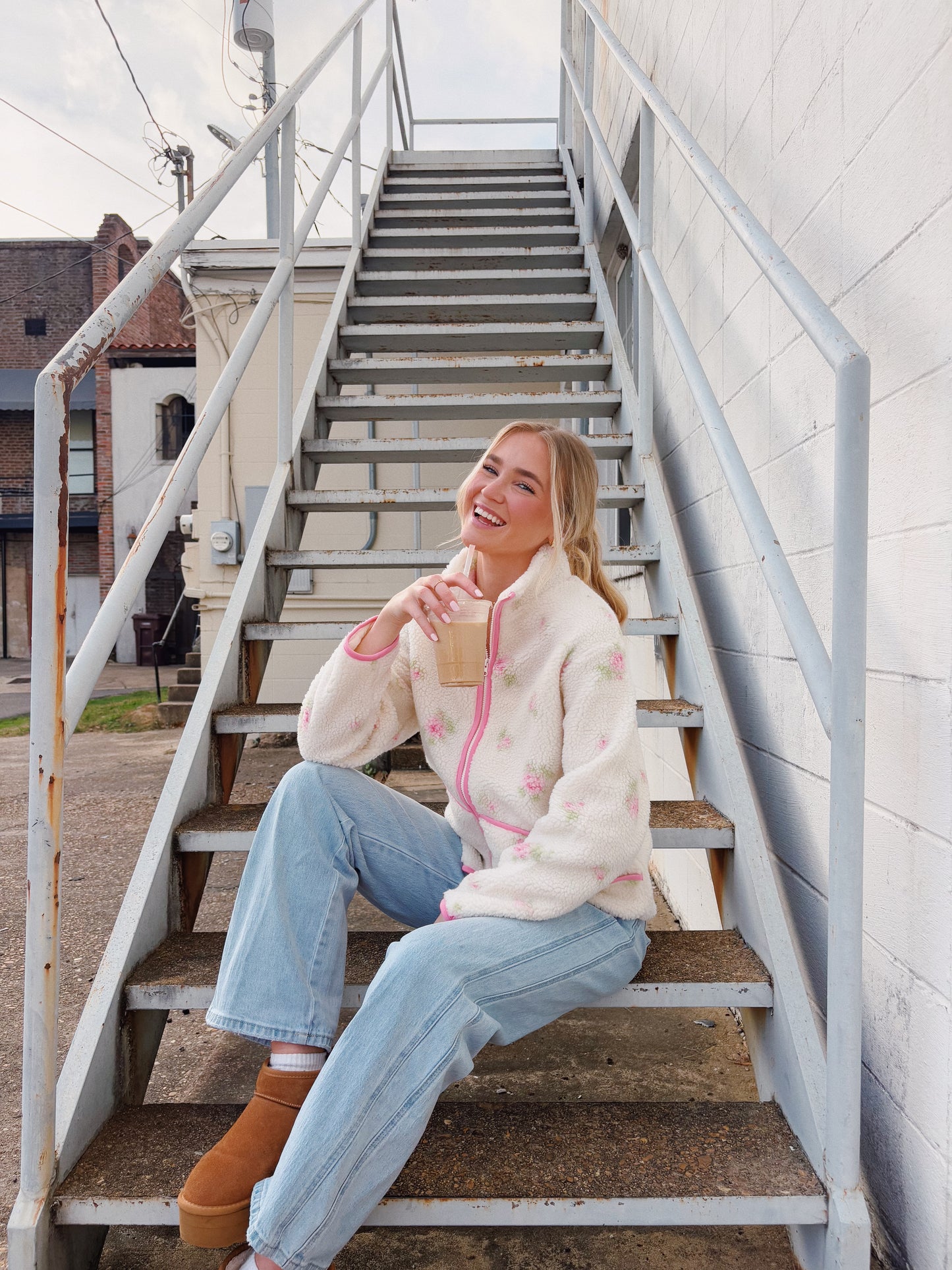 Soft Seasons Floral Sherpa Jacket