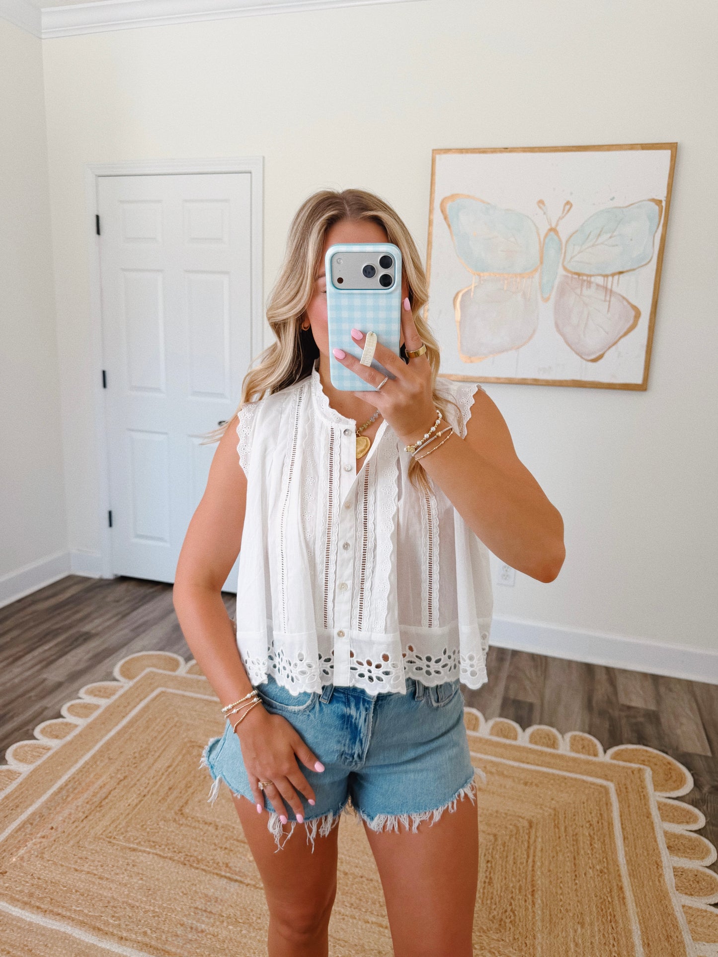 Angie Eyelet Blouse