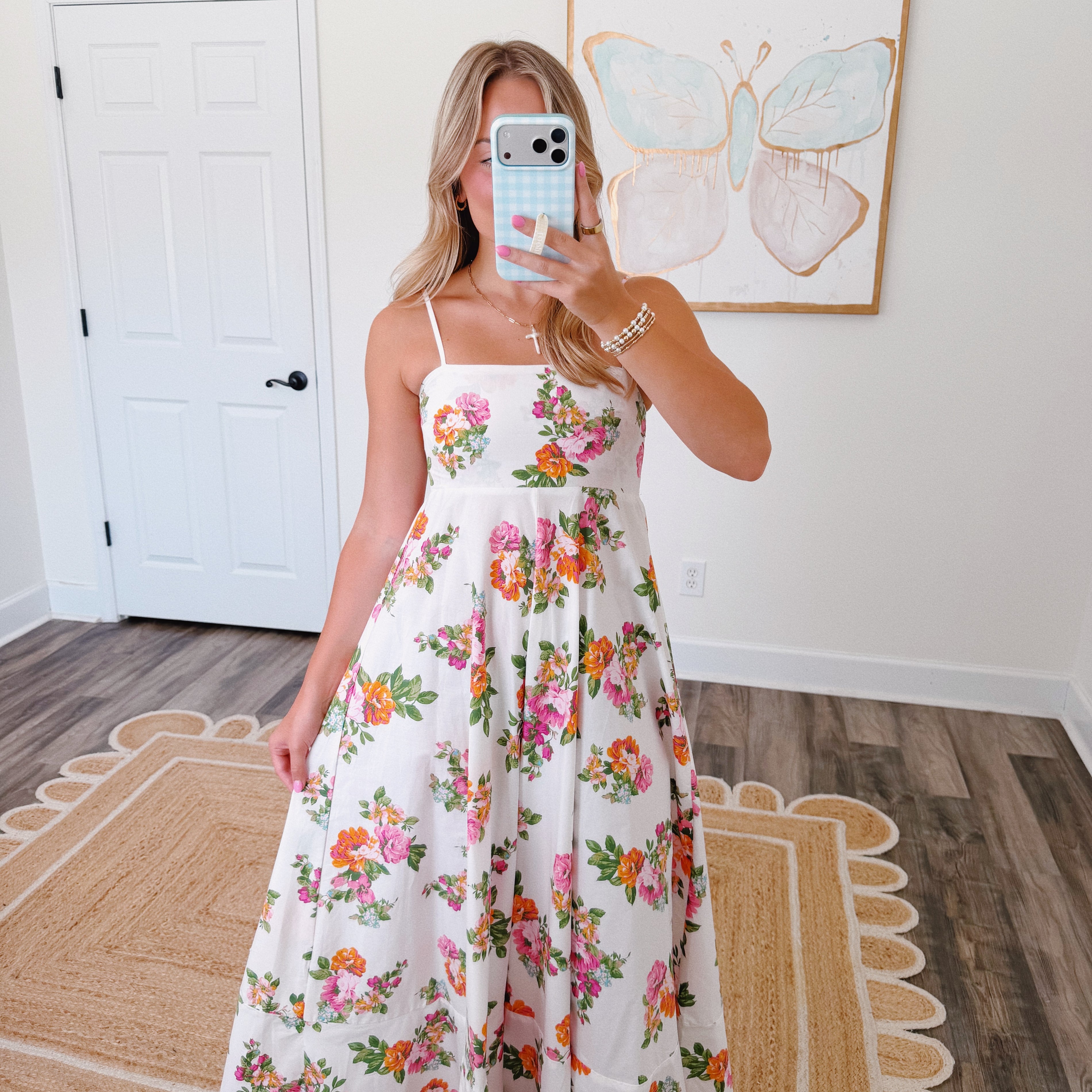 White Floral Maxi Dress