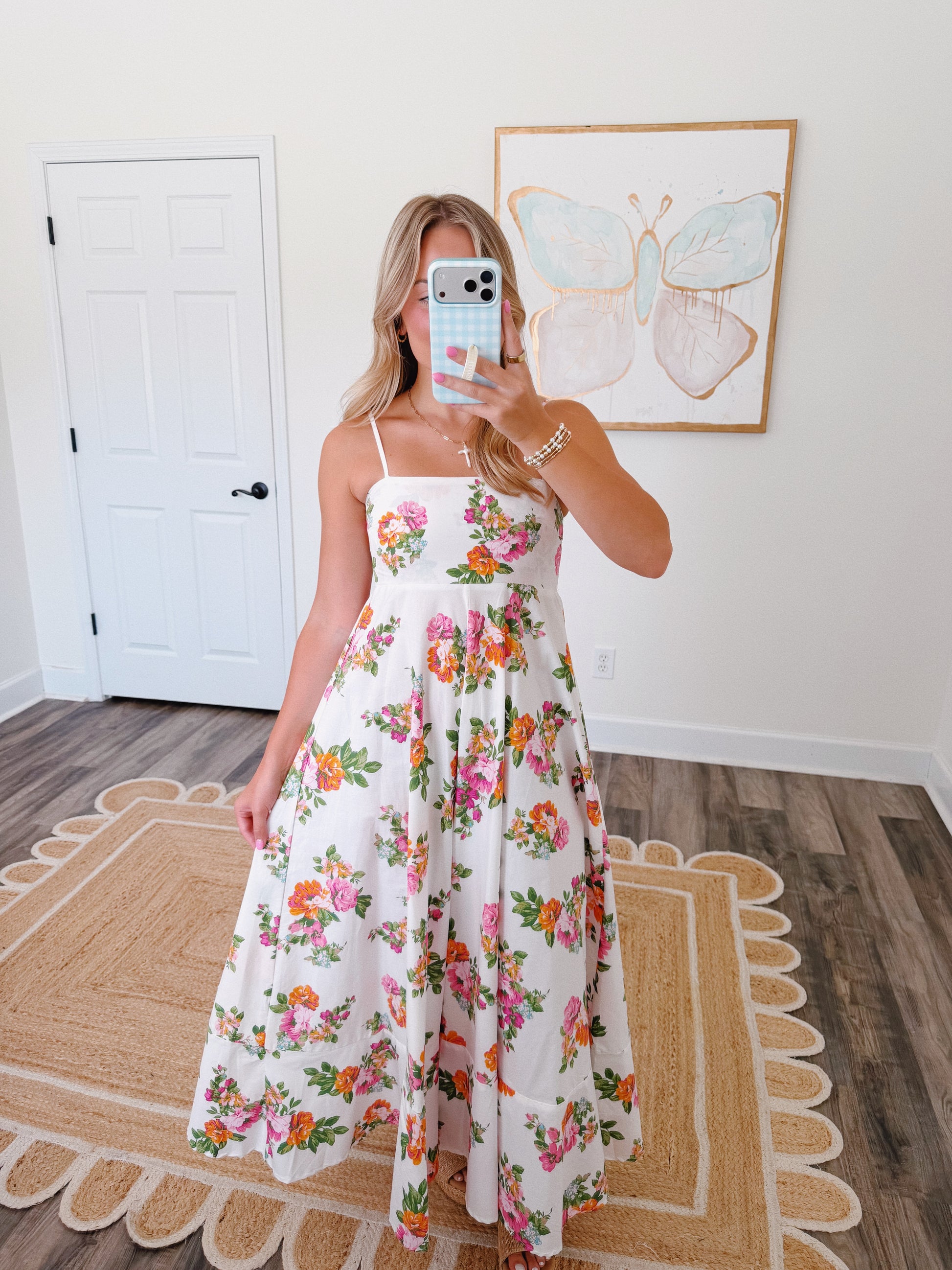White Floral Maxi Dress
