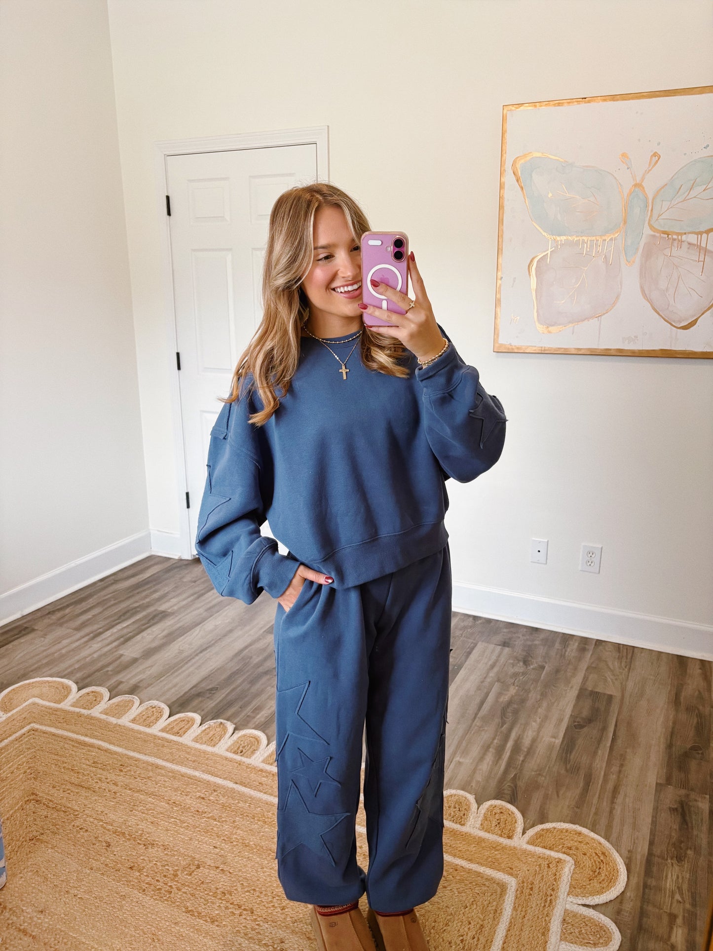 Varsity Star Sweat Set Navy