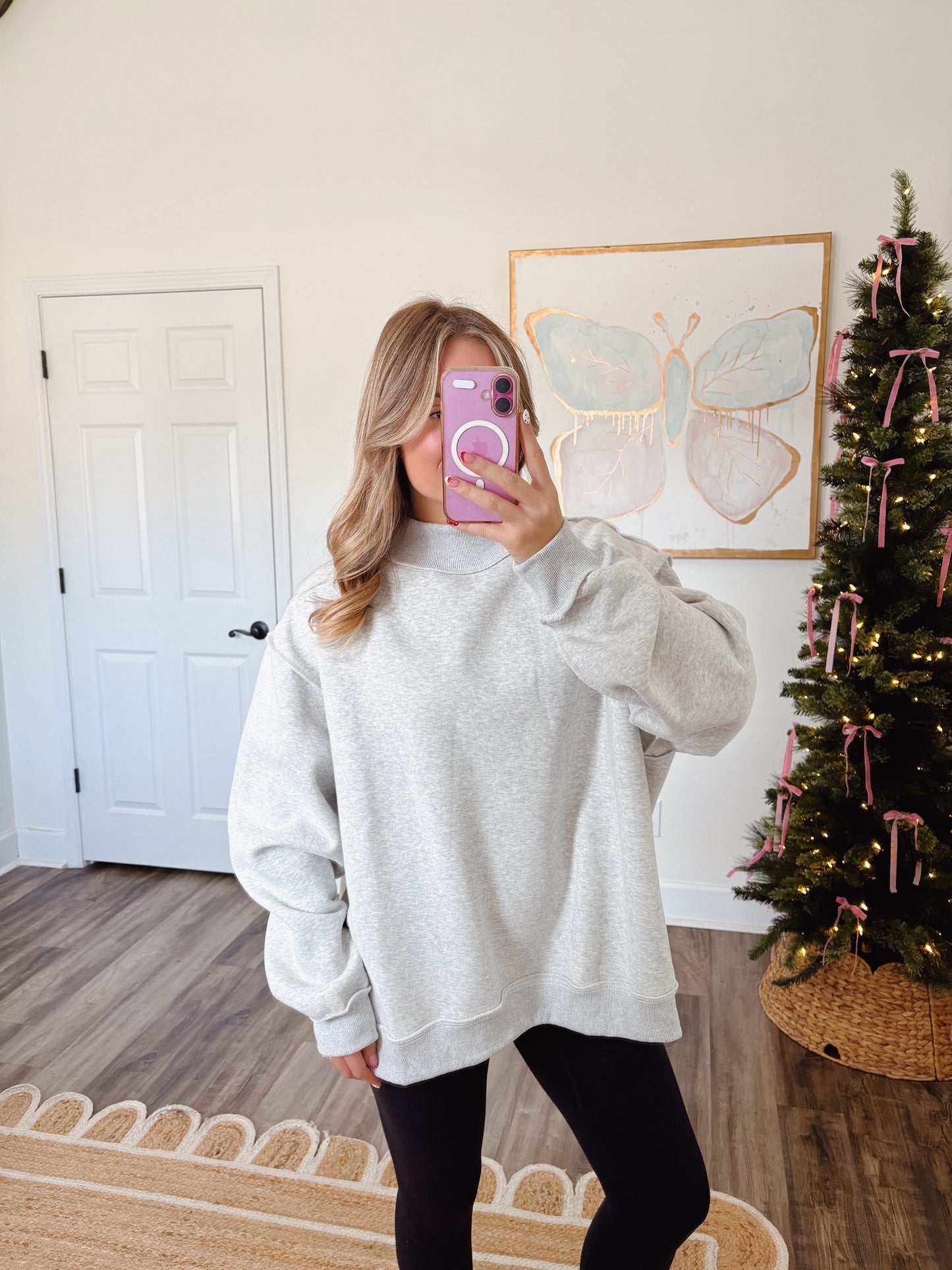 Cozy Days Grey Mockneck
