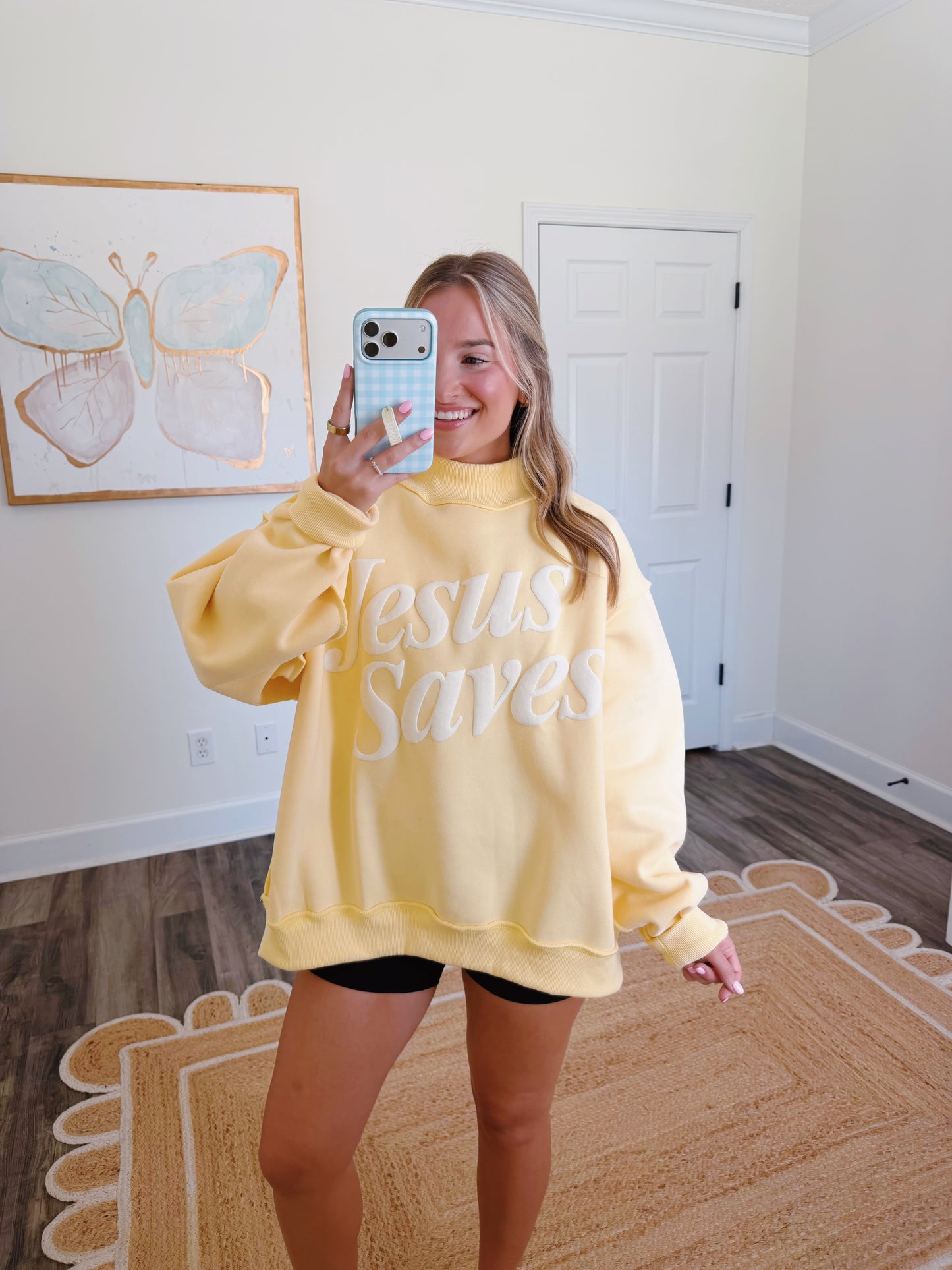 Jesus Saves Yellow Mockneck