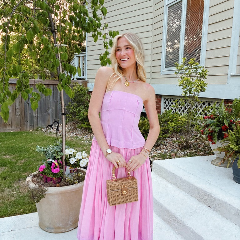 Pink Tiered Maxi Dress