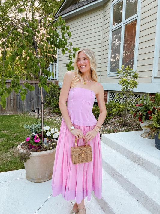 Pink Tiered Maxi Dress