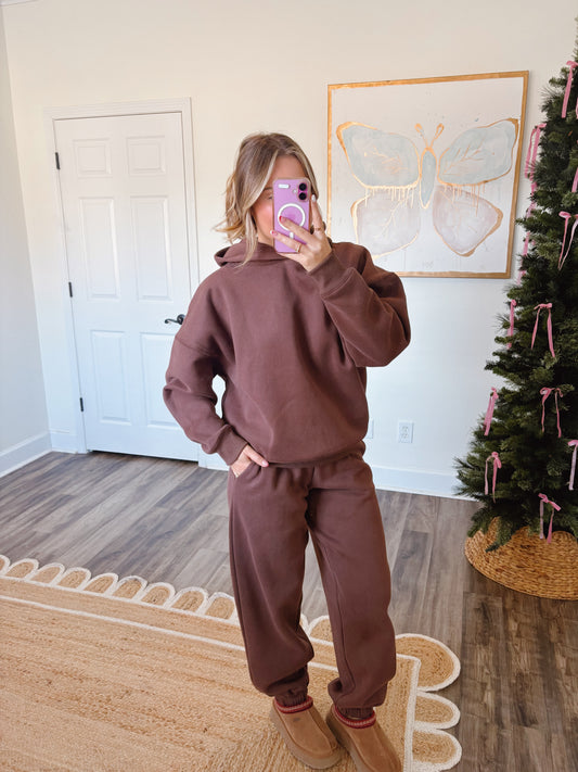 Chocolate Fleece Jogger Set