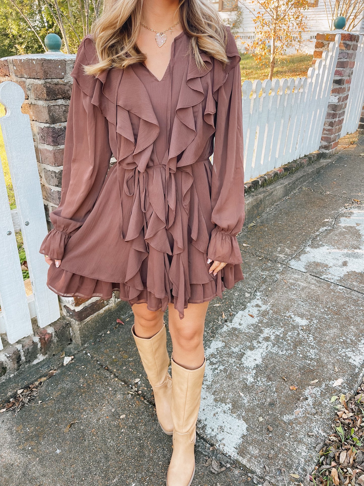 Autumn Nights Ruffle Dress