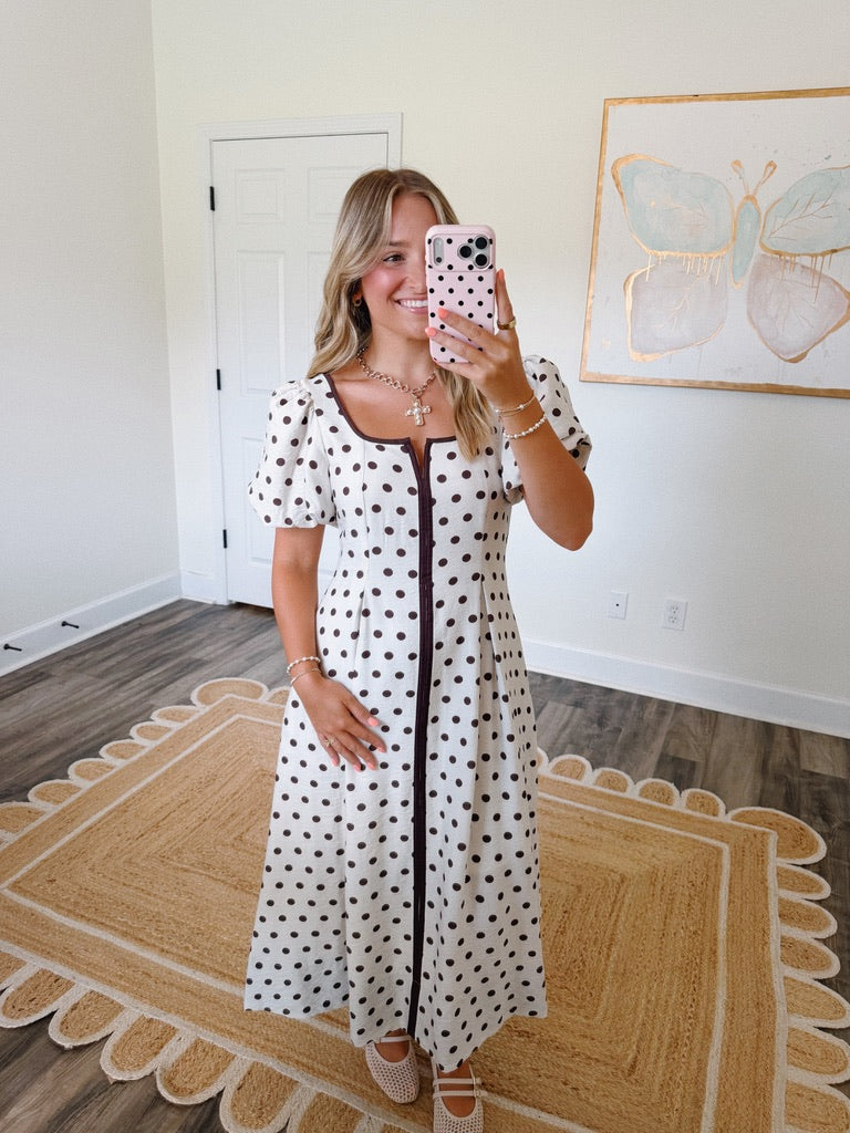 Cocoa Dots Midi Dress