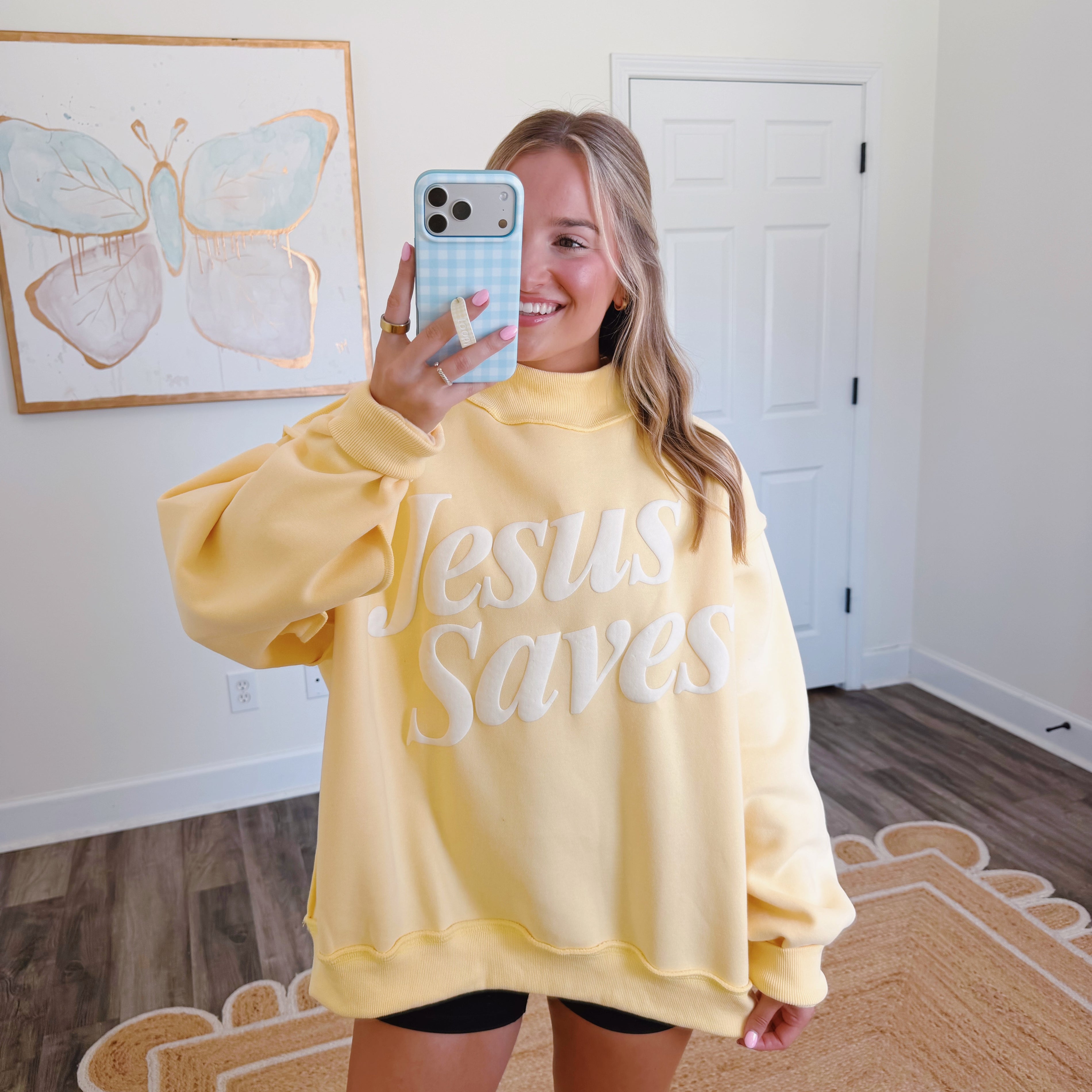 Jesus Saves Yellow Mockneck