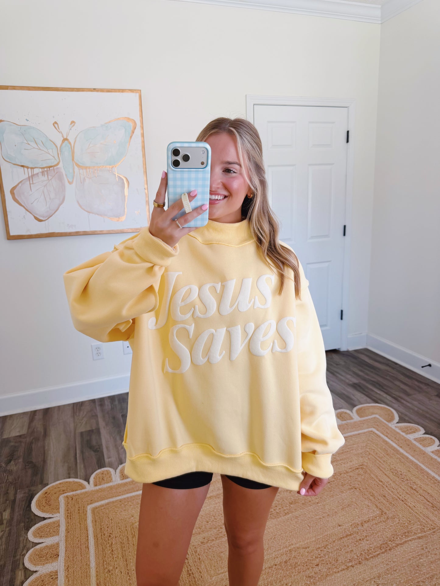 Jesus Saves Yellow Mockneck