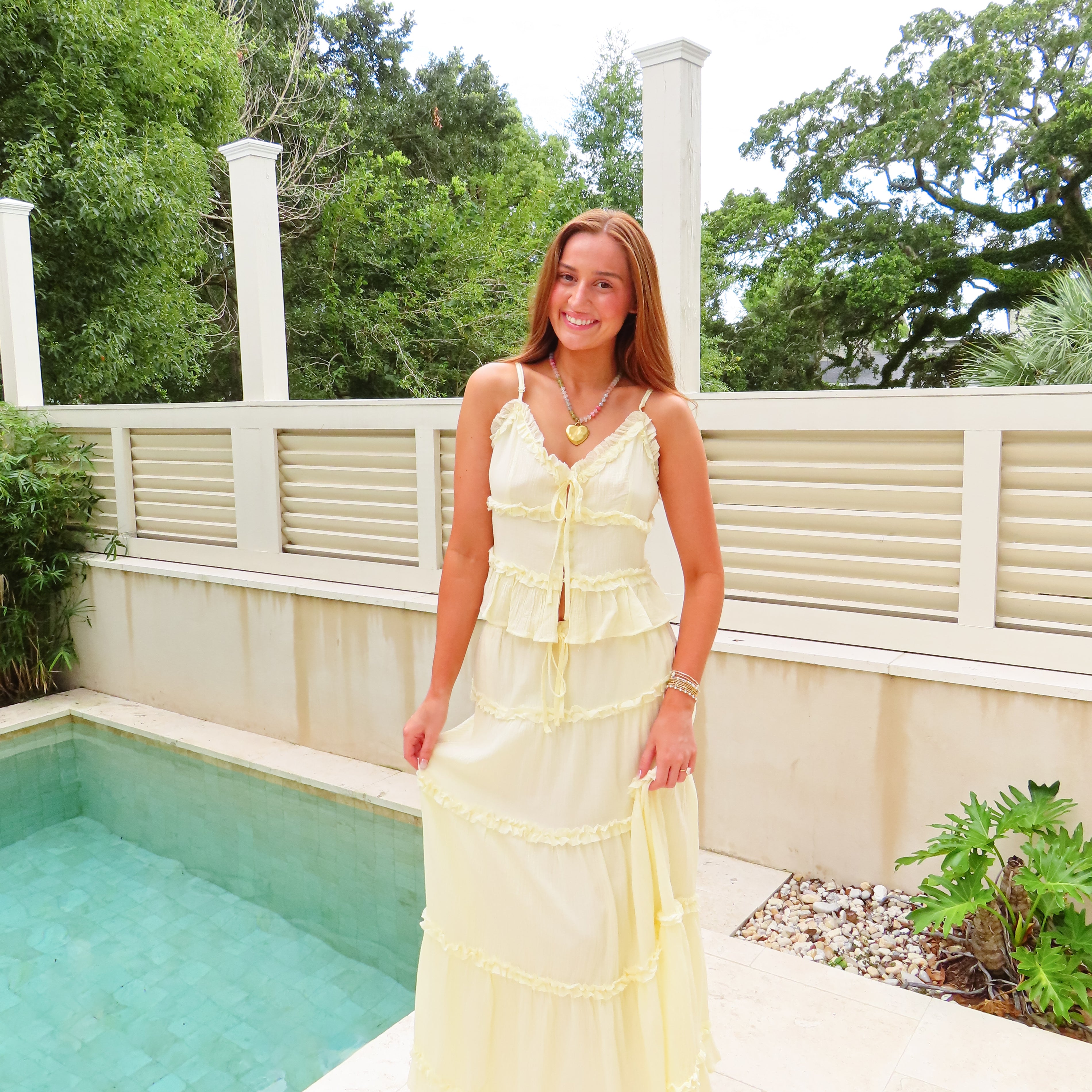 Olivia Maxi Skirt Set in Yellow