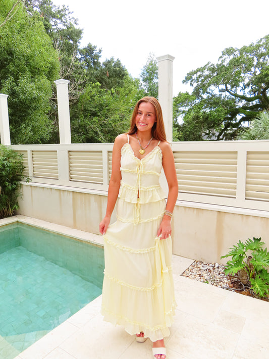 Olivia Maxi Skirt Set in Yellow
