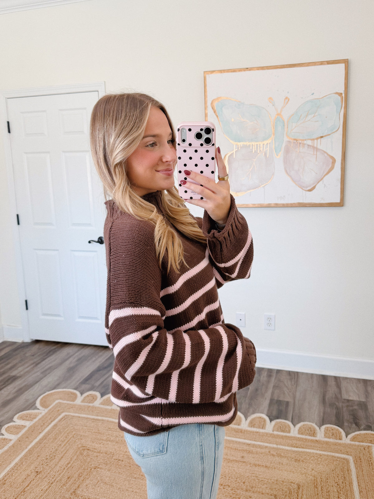 Eloise Striped Sweater - Brown