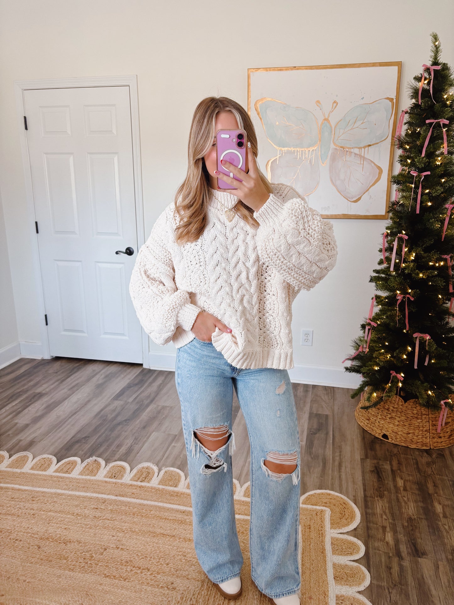 Snowfall Cable Knit Sweater