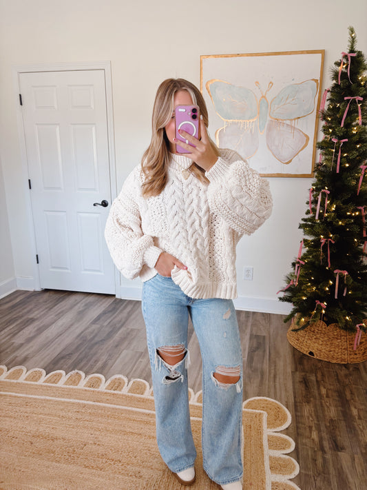 Snowfall Cable Knit Sweater