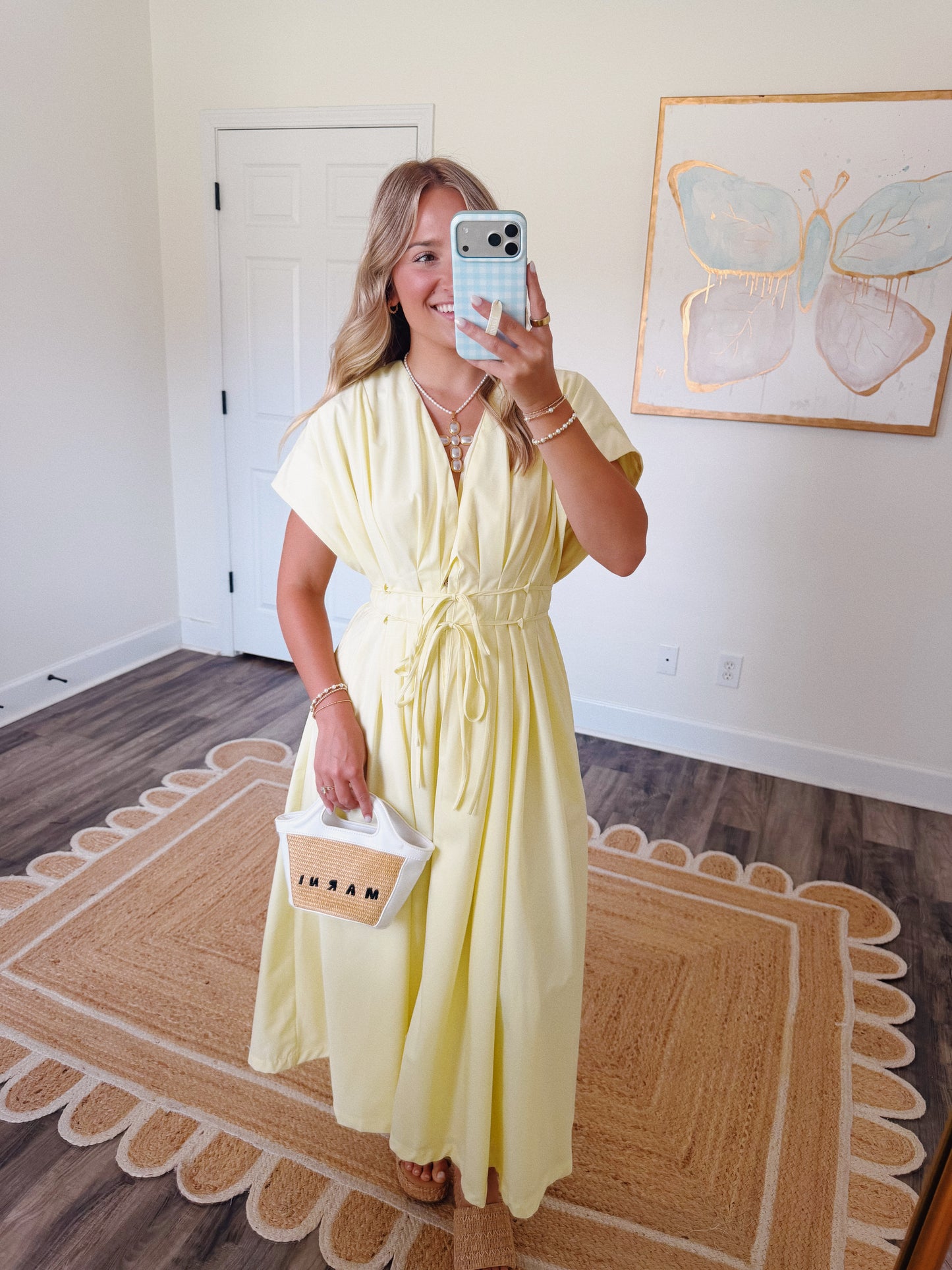 Buttercream Pleated Maxi Dress