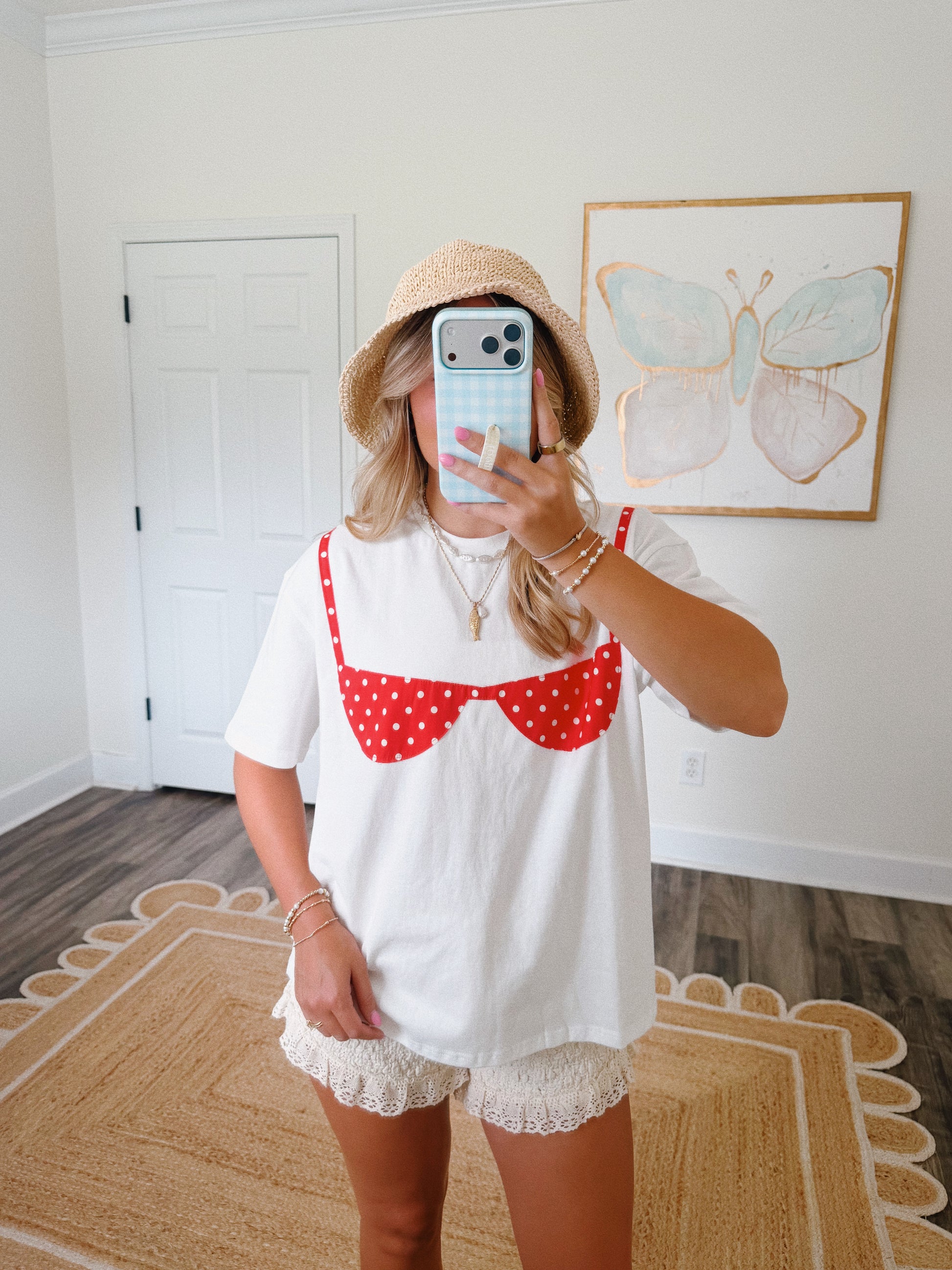 Beach Bound Bikini Tee in Red