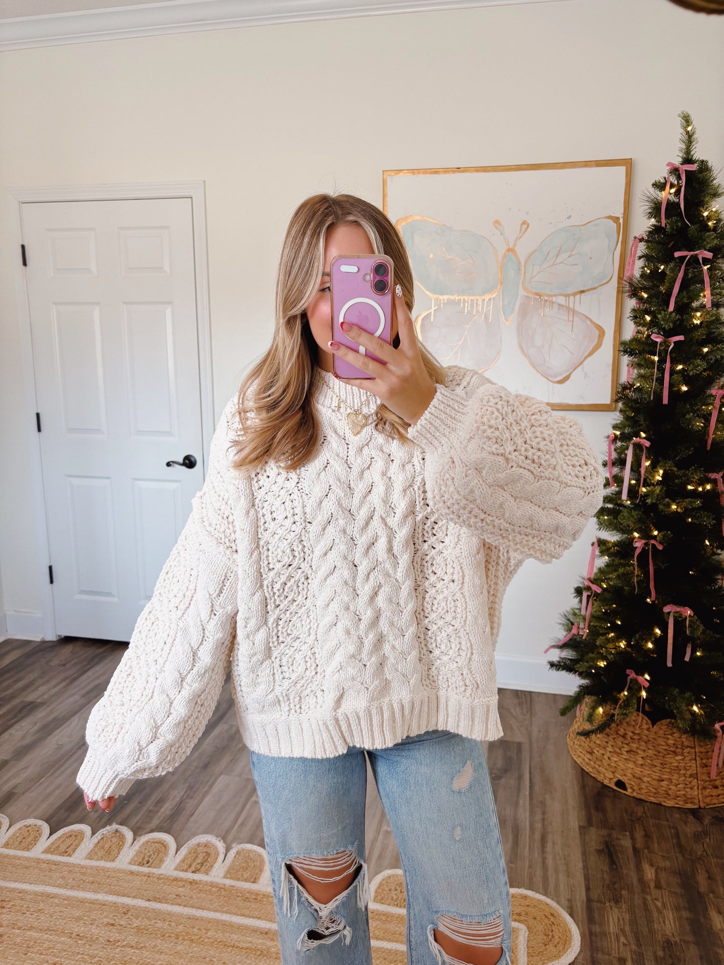 Snowfall Cable Knit Sweater