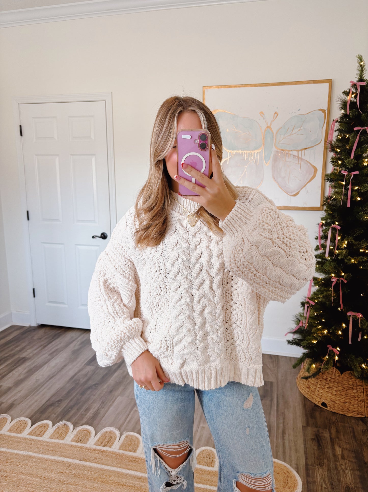 Snowfall Cable Knit Sweater