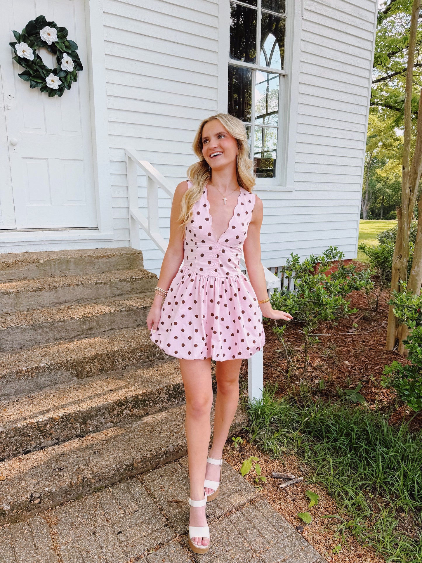 Strawberry Polka Dot Bubble Dress