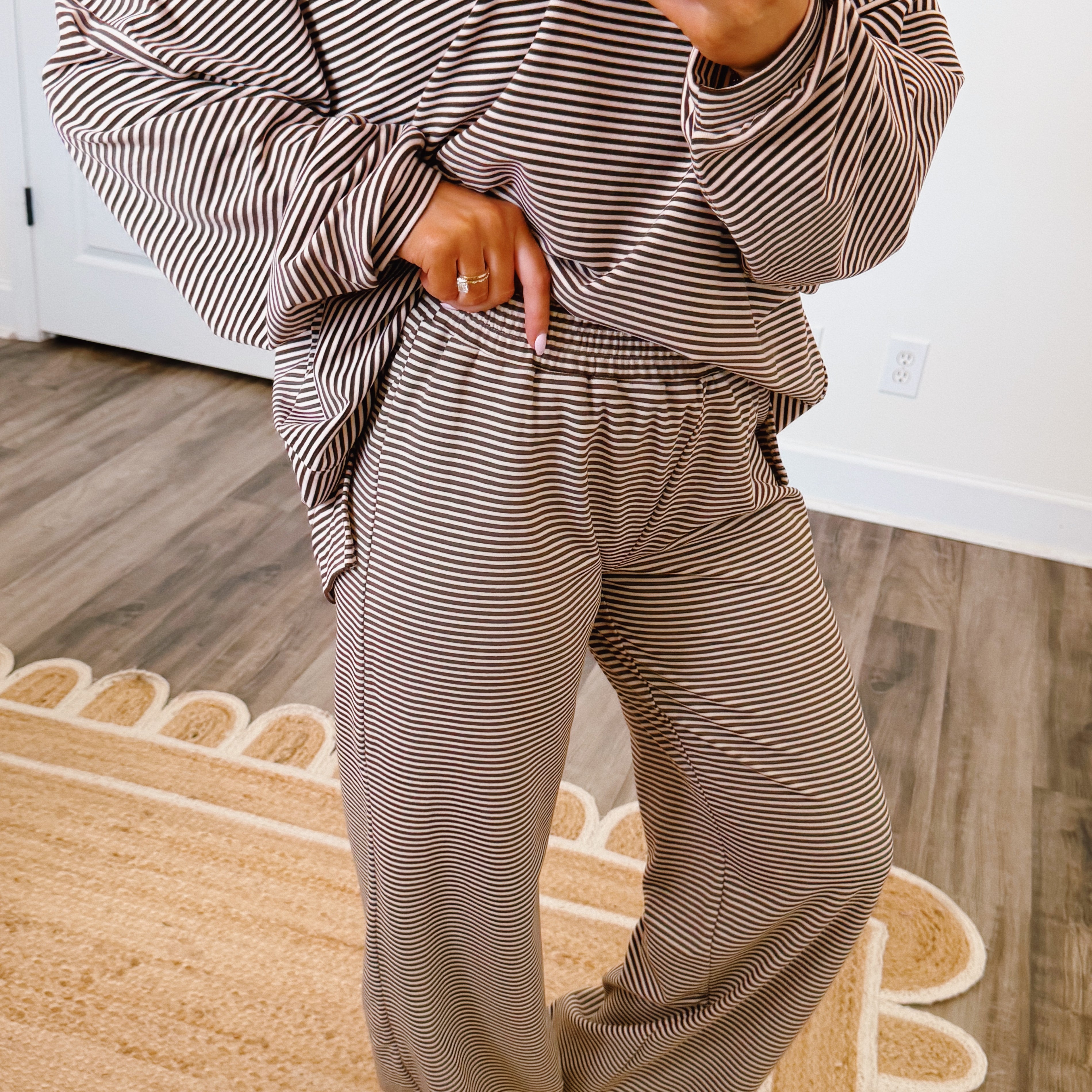 Dani Striped Bottoms Brown