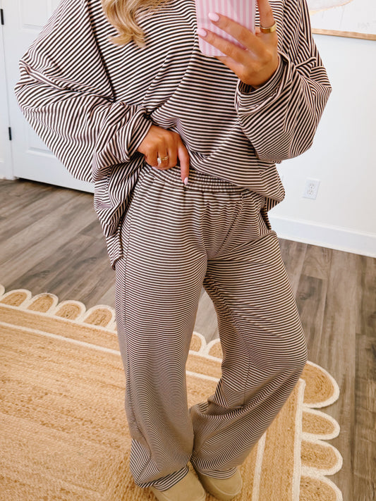 Dani Striped Bottoms Brown