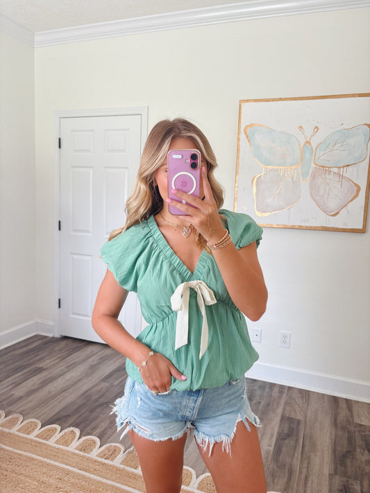 Sage Bow Blouse