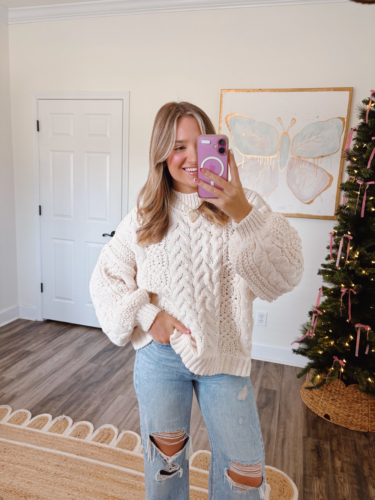Snowfall Cable Knit Sweater