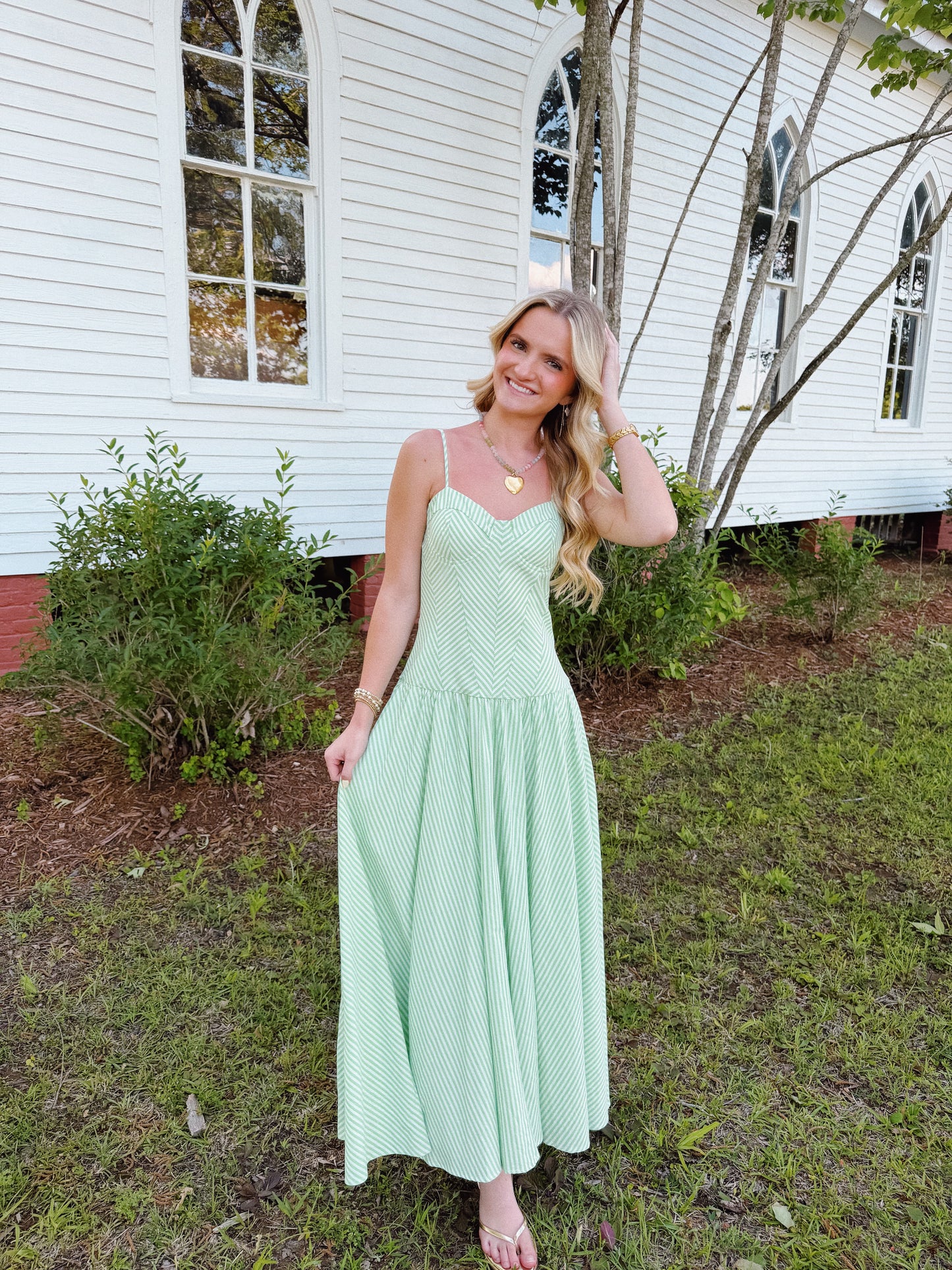 Green Palmer Dropwaist Dress