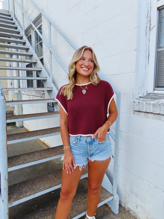 Maroon Sweater Vest