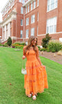 Sophie Eyelet Dress in Orange