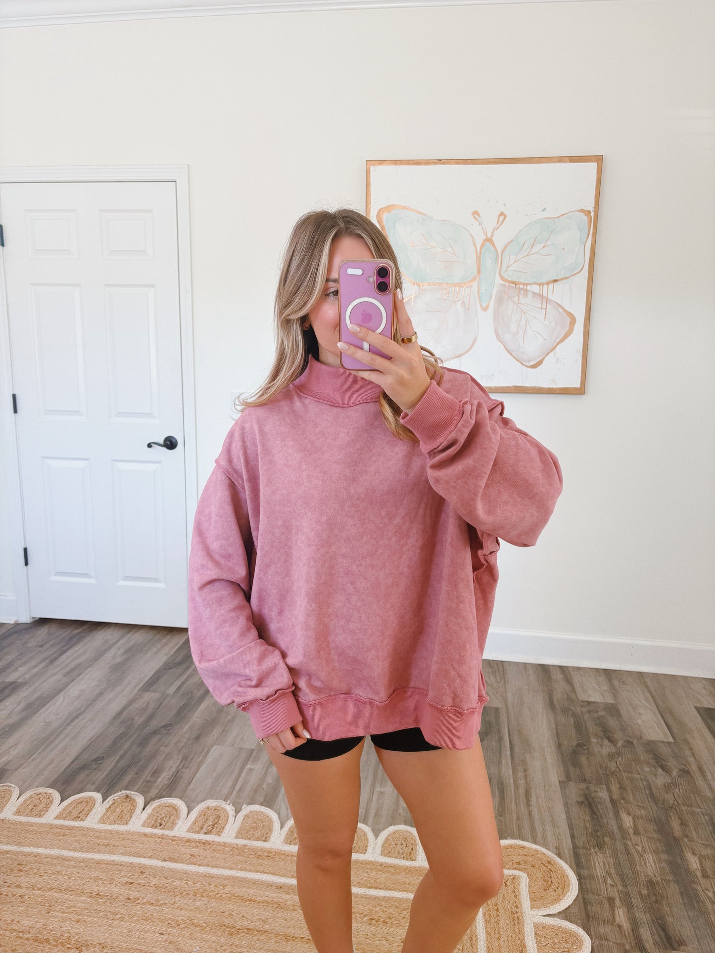 Oversized Mauve Mockneck
