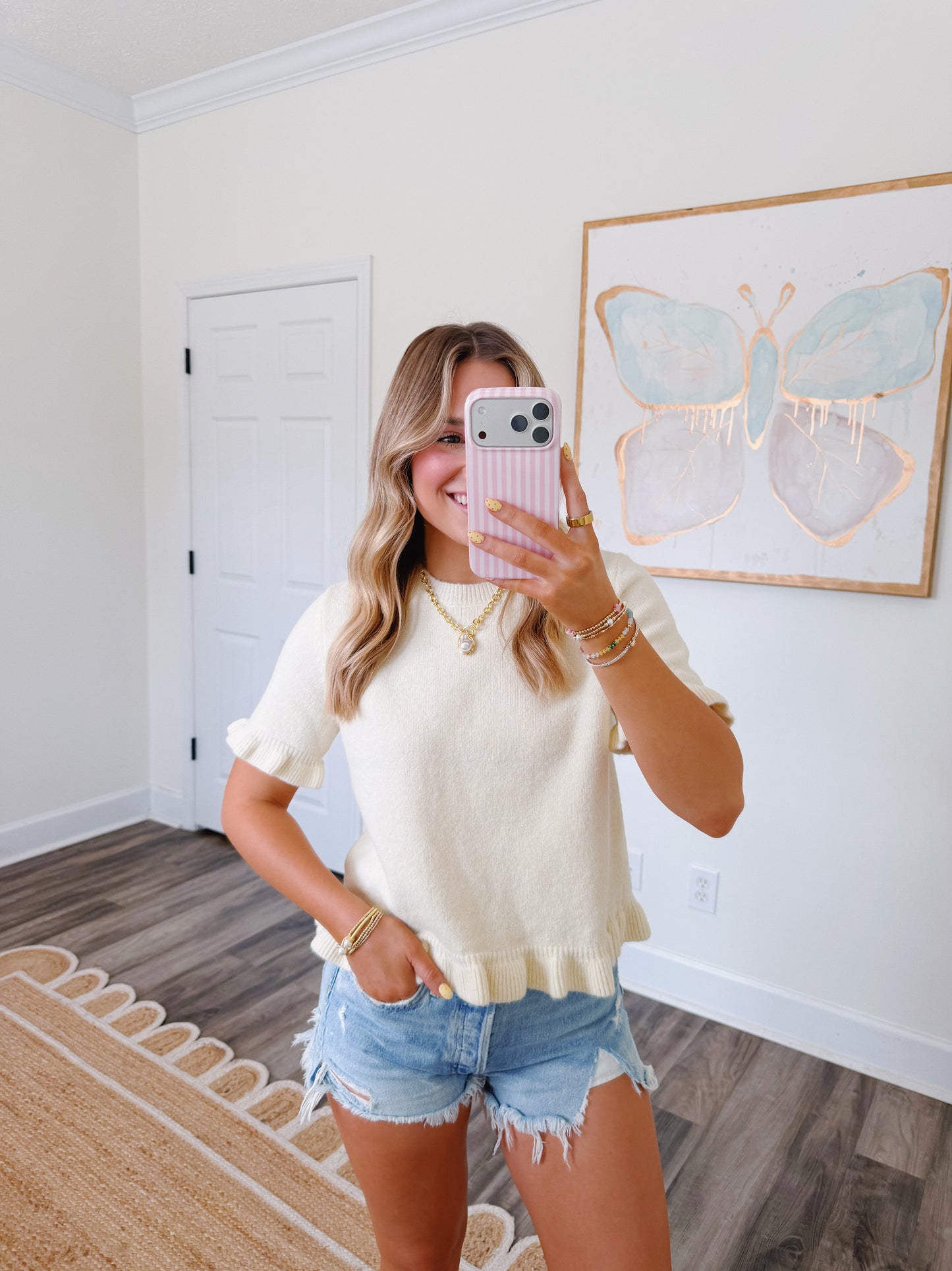 Sweetheart Knit Top Lemon